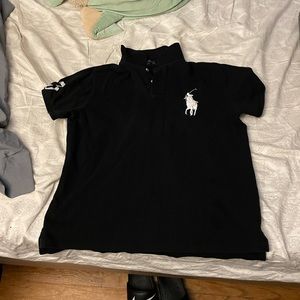 Black polo shirt